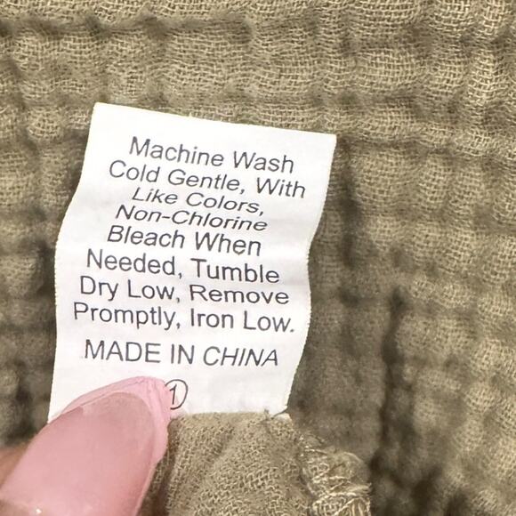 GREATHE Women's Olive Green Cotton Button Down Shirt Size L - Picture 11 of 11